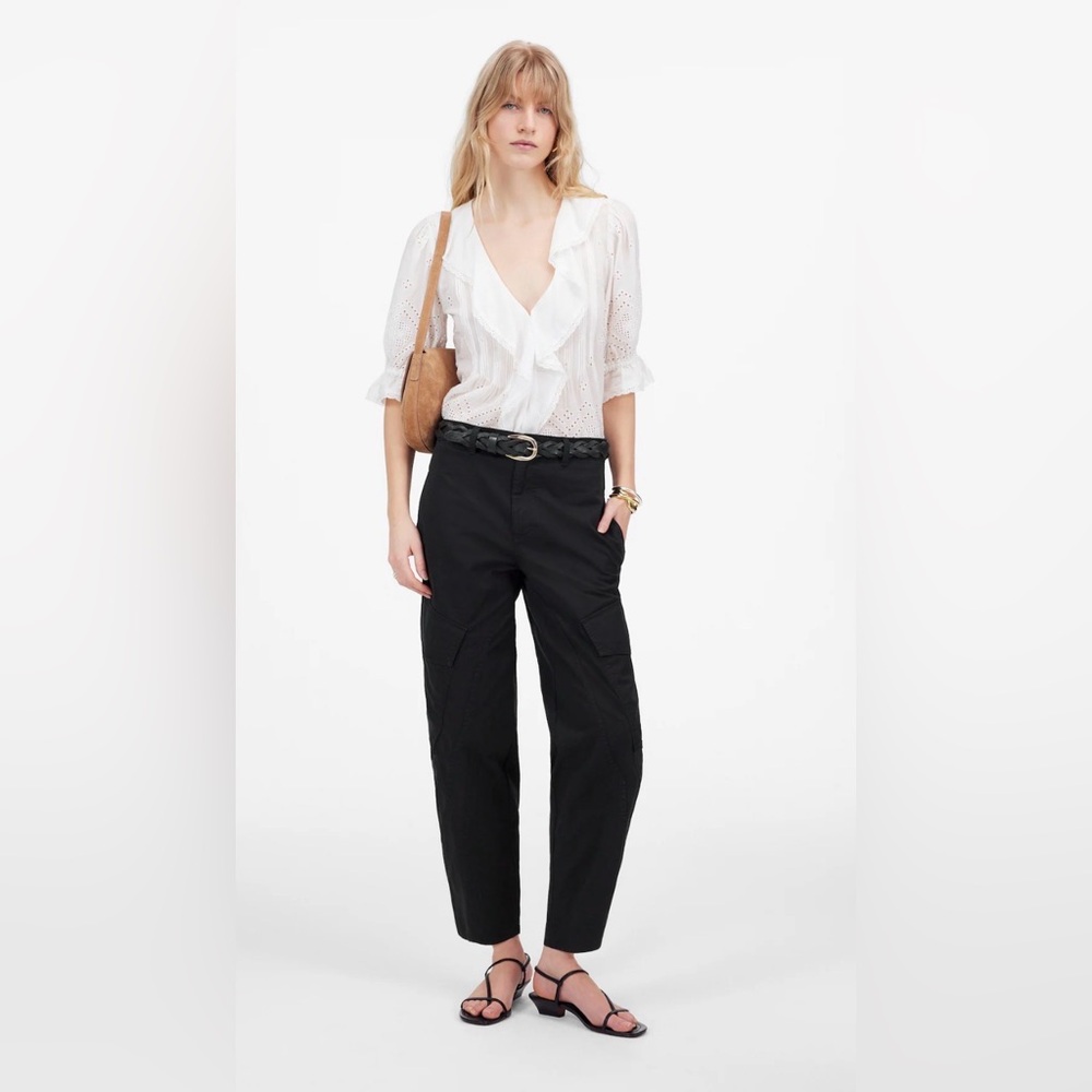 NWT Madewell The Barrel-Leg Utility Pant in Garment-Dyed Twill